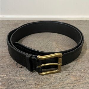 Polo Ralph Lauren Italian Leather Belt Men’s 38 Black Brass Logo Classic